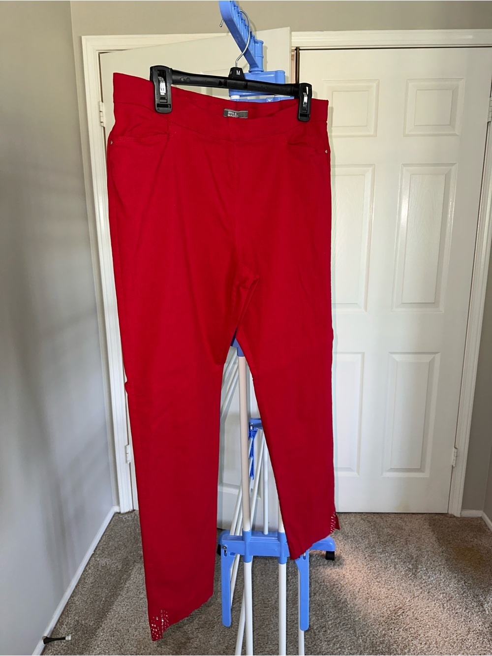 Madison Red Pull-On Slim Trousers